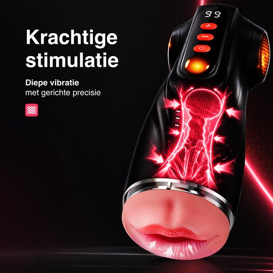 Moški masturbator (model 2026) s tremi zamenljivimi tulci in funkcijo vakuumske črpalke, ki ponuja 9 načinov sesanja in 9 načinov vibracij.