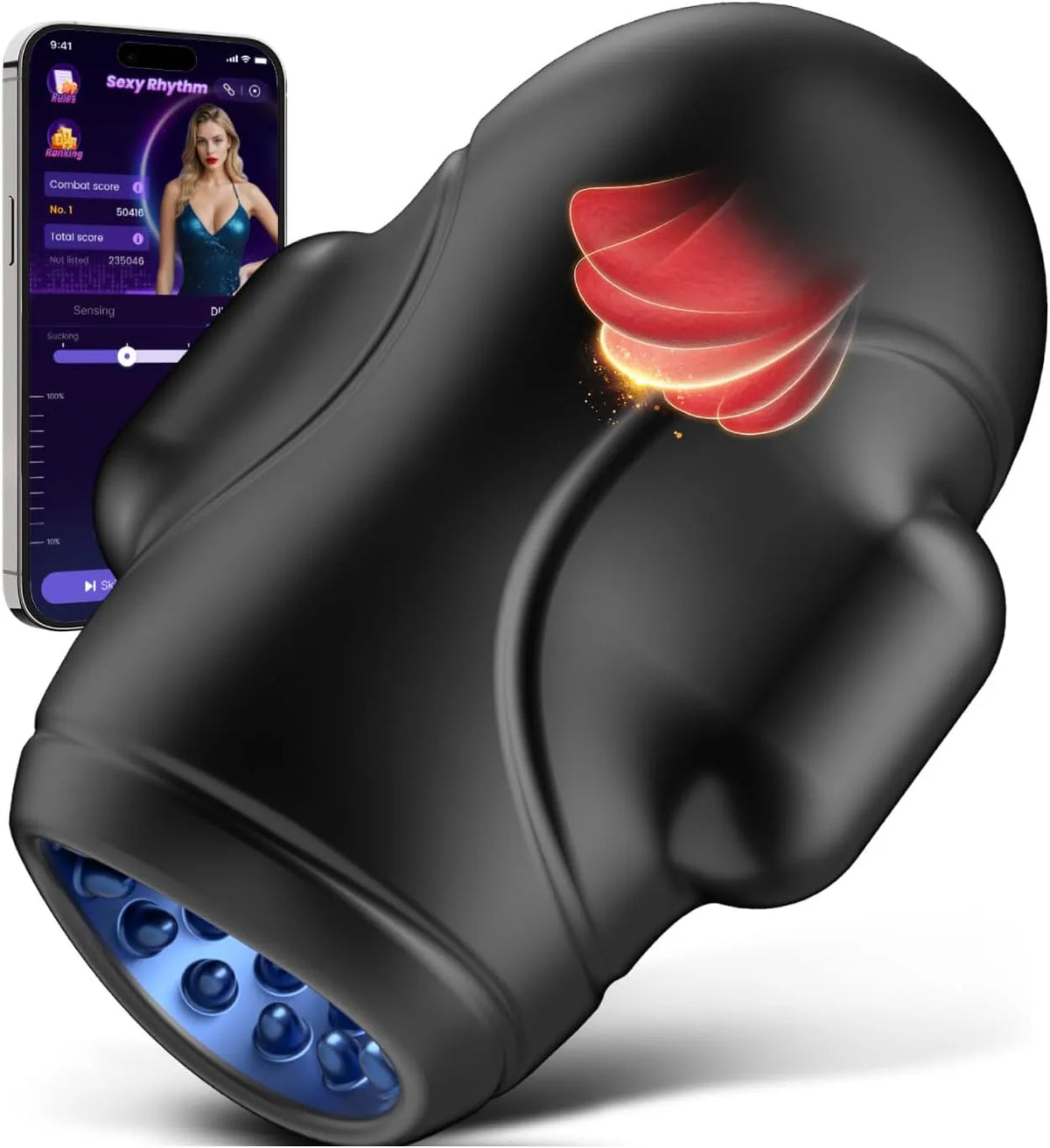 Vibrator za glavico penisa za moške – 10 načinov vibriranja in simulacije lizanja, 3 motorji ter pametna aplikacija z umetno inteligenco, ki sinhronizira delovanje naprave (učinek objema v krogu 360°).