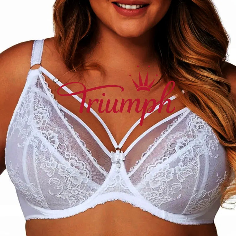 Triumph® 4-paket modrčkov za večje velikosti z nastavljivimi čipkastimi naramnicami, 50 % popust